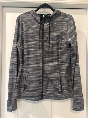 lululemon athletica Define Gray Striped Full-Zip Hooded Jacket